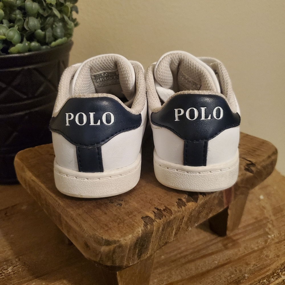 POLO RALPH LAUREN Quilton Bear White Red Blue Striped Embroidered Bear Shoes T7 - Picture 4 of 10